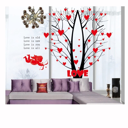 Cupid Arrow Love Tree Wall Stickers Art Decals Mural DIY Wallpaper for Room Decal 60 * 90cm