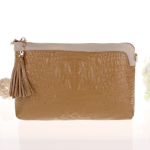 Luxury Women Clutch Bag Crocodile Pattern Genuine Leather Shoulder Chain Messenger Bag Purse