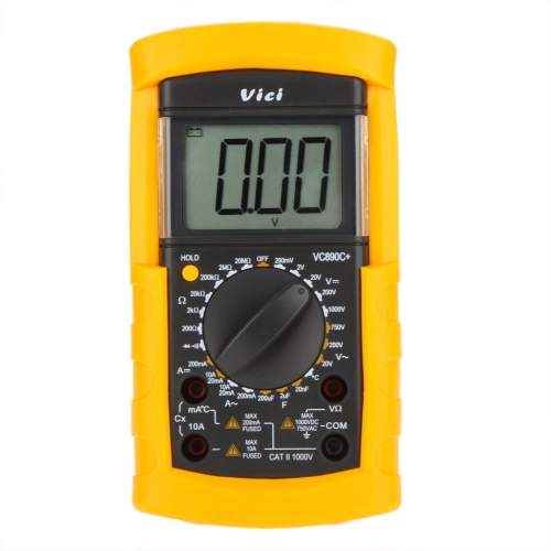 Vici VICHY VC890C + Digital DMM multímetro amperímetro Voltímetro ohmímetro con capacidad y prueba de la temperatura