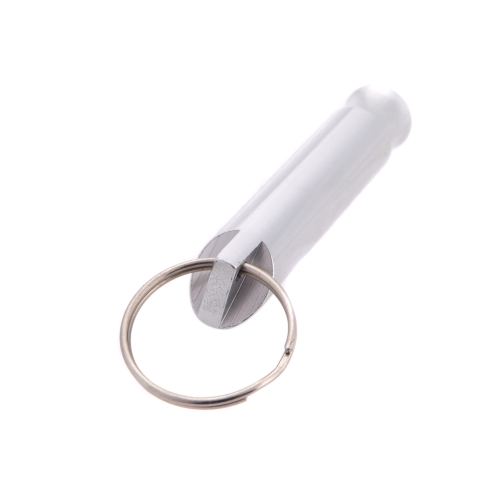 1pcs Mini Emergency Outdoor Hiking Camping Aluminum Survival Whistle With Keychain