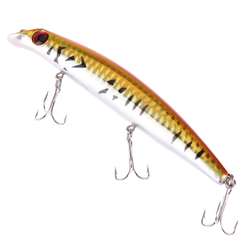

3D Eyes Crankbait Minnow Fishing Hard Lure 12cm / 15g 3 Treble Hooks Diving 0.5-1.5m