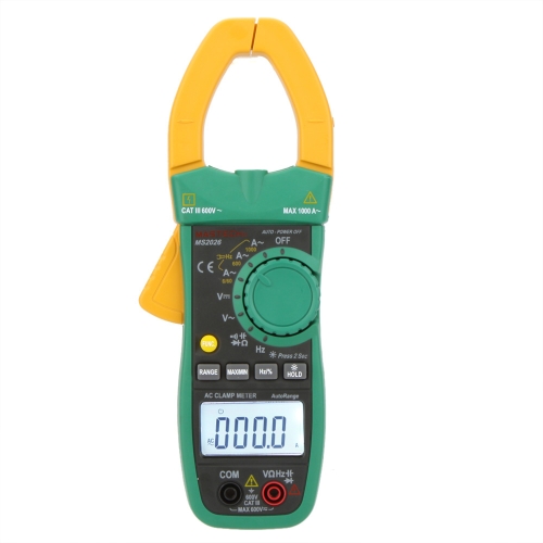 MASTECH MS2026 Auto Range Digital AC Clamp Meter Ammeter Voltmeter Ohmmeter w/ Capacitance & Frequency Test