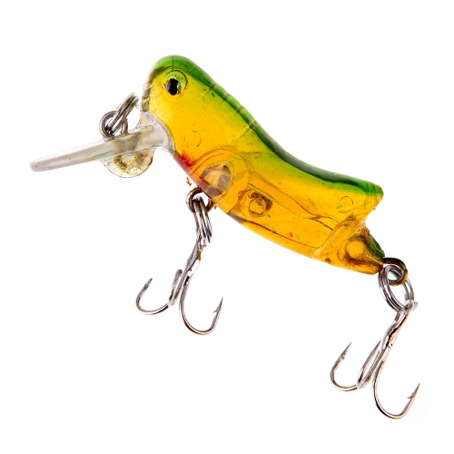 3G 4cm insetto forma duro Minnow pesca esca Grasshopper Crankbait Treble Hooks Barb