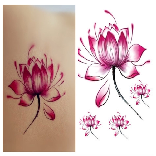 

Tattoo Sticker Lotus Pattern Waterproof Temporary Tattooing Paper Body Art