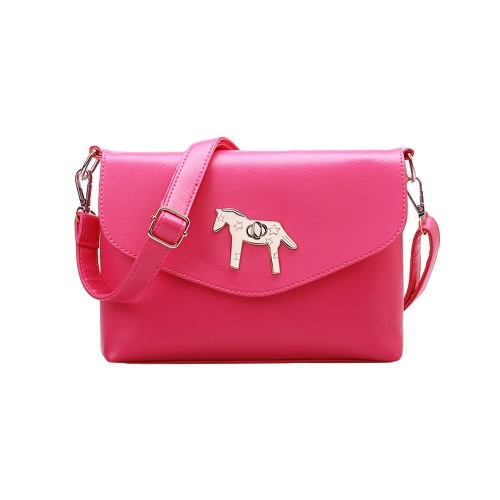 Fashion Women Shoulder Bag PU Leather Pony Twist Lock Candy Color Elegant Crossbody Messenger Bag