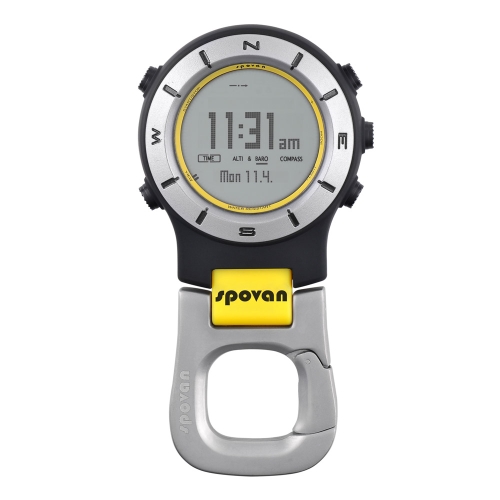 Spovan Reloj Deportivo sin Pulsera  Elementum II 3ATM Multifunción Barómetro Altímetro Termómetro Brújula Conómetro (Amarillo+Blanco)