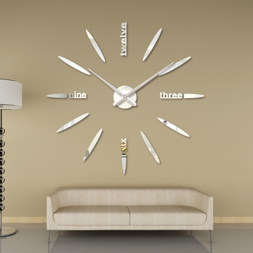 Diy Wall Clock Creative Large Watch Decor Stickers Set Mirror Effect Diy Wall Clock Creative Large Watch Decor Stickers Set Mirror Effect Acrylic Glass Decal Home Removable