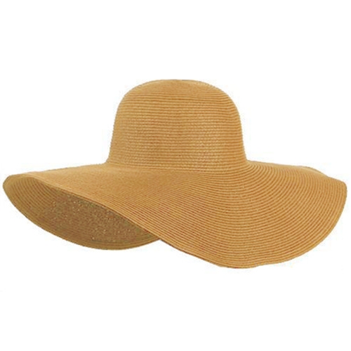 Moda carino donne estate paglia spiaggia cappello tesa larga larga pieghevole cappello da sole Khaki