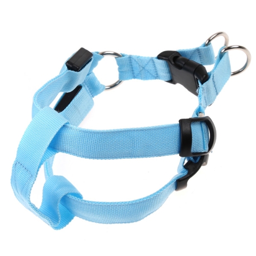 Glow LED Flashing Light Dog Pet Belt Harness Leash Tether Blue
