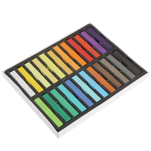 24Pcs Fashion Non-toxic Temporary Color Hair Chalk Dye Pastels