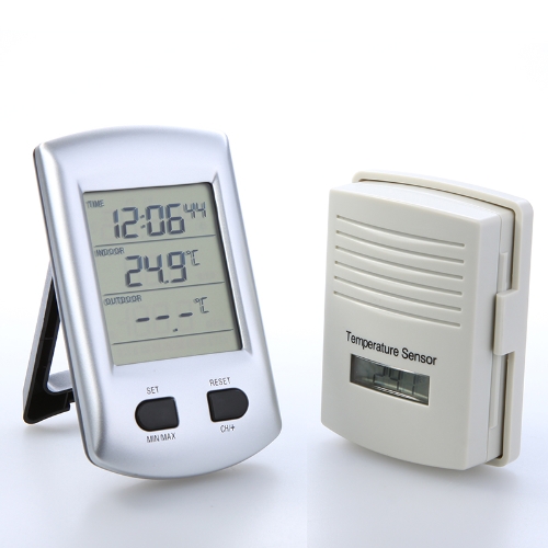 Digital Wireless Indoor Outdoor Thermometer Weather Station Clock