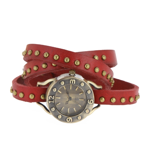 Damen Vintage Nieten Armband Armbanduhr