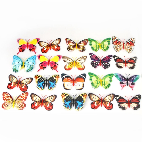 20pcs 10cm Artificial Butterfly Luminous Fridge Magnet for Home Christmas Wedding Decoration
