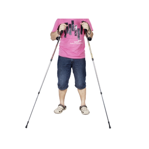 

Adjustable Telescopic Anti-shock Hiking Walking Stick Trekking Pole Alpenstock 3 Section Red