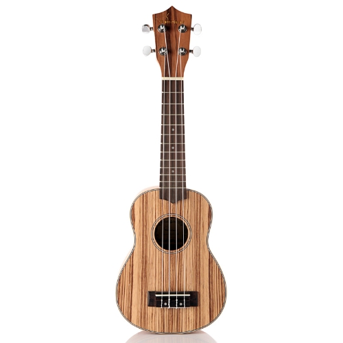 Homeland Laminated Zebrawood Soprano 4 String Ukulele Acoustic Instrument