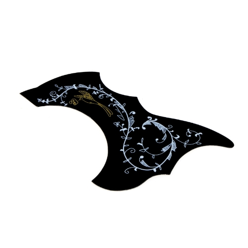 

Fashion Bird Flower Pattern Acoustic Guitar Pickguard Scratch Plate PVC Black
