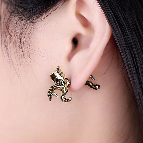 

Retro Vintage Women Men Punk Stud Unicorn Running Horse Exaggerated Personality Earring Rock Gothic Jewelry