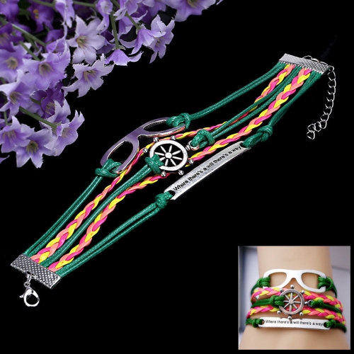 Moda Vintage joyas accesorio multicapa trenzado colgantes pulsera brazalete