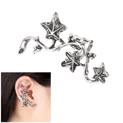 Fashion Retro Vintage Punk Alloy Plated Leaf Ear Cuff Clip Stud Earrings Jewelry Accessory