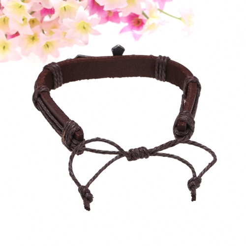 Alloy Leather Bracelet Men Women Fashion Bangle