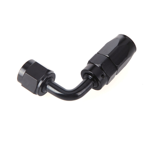 AN4 90degree Swivel Oil Fuel Hose End Fitting Adapter Aluminum Black