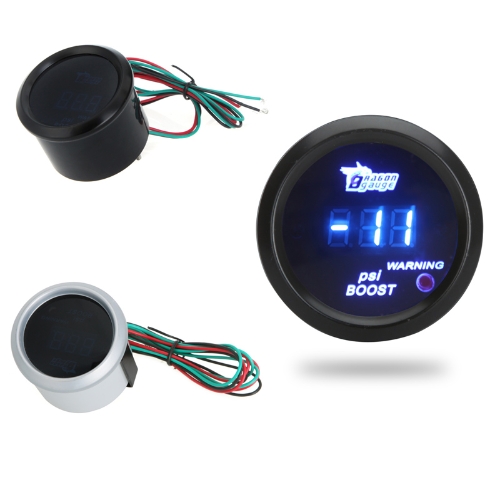 

Цифровой Турбо Манометр наддува метр с датчиком для авто 52mm 2 дюйма LCD -14~29 PSI предупреждение свет-черный