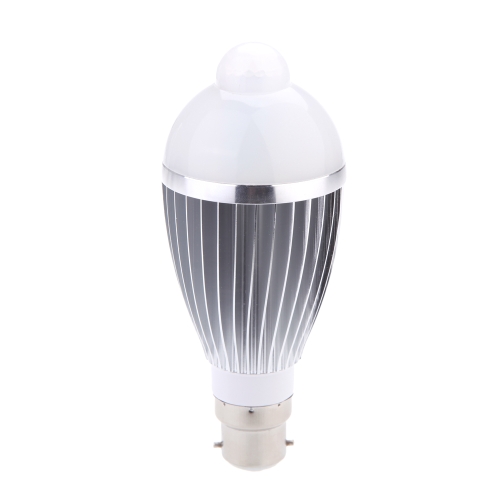 B22 8W LED infrarrojo PIR movimiento humano y Sensor de luz automático detección bombilla 85-265V