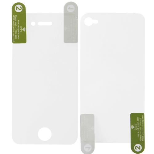 KKmoon 2 Pzas de Alta Pureza Protector de Pantalla para iPhone 4 / 4S Front + Back