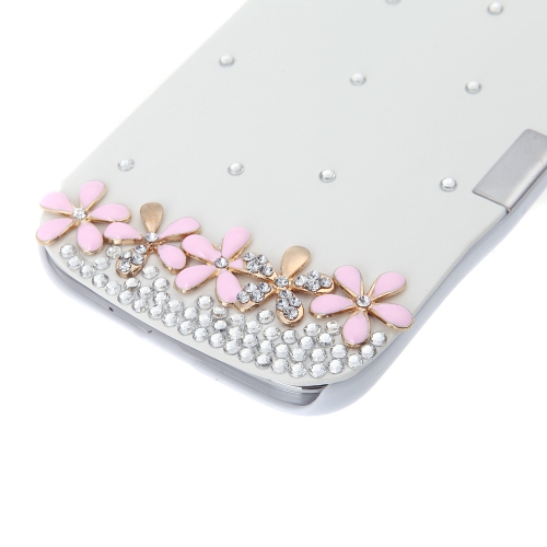 

Flip Leather Bling Flower Case Cover PU Leather for Samsung Galaxy S4 i9500 White