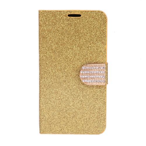 Magnético carteira caso Flip Stand tampa de couro com suporte de cartão para Samsung Galaxy S5 i9600 dourado