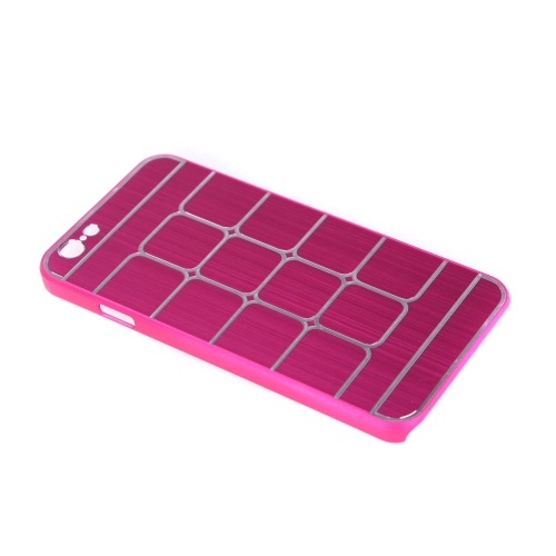 Gittrige Grid schützende Brushed Aluminium hart zurück Case Hülle für Apple iPhone 6 Rose rot