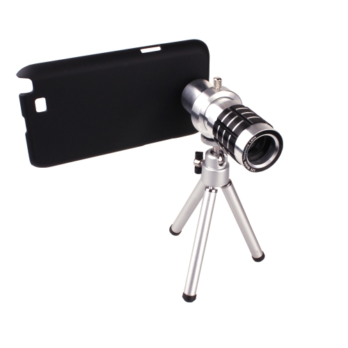 Telescopio para Samsung Galaxy Note II N7100 12X de zoom telescopio de Teléfono Teleobjetivo Lente de móvil  (zoom 12x, 1 objetivo telescópico, 1 mini trípode, 1 Soporte universal, 1 funda para Samsung Galaxy Note II N7100,1 pañuelo de limpieza, 1 balsa y 1 manual )