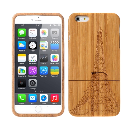 Étui à rabat  à la mode en bambou léger mode environnementale modèle protection retour Housse étui pour l'iPhone 6 Plus