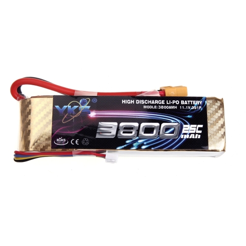 GoolRC High-Power YKS Lipo Akku 11.1V 3800mah 25 C MAX 40 C XT60-Stecker für RC Drift Auto Boot LKW Flugzeug Hubschrauber Teil (Lipo Akku 11.1V 3800mah 25 C, RC Lipo Akku XT60)