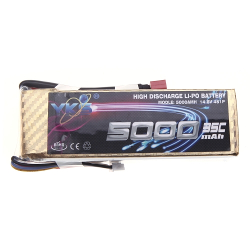 

High Power YKS Lipo Battery 14.8V 5000mah 35C MAX 50C T Plug for DJI F550 S800 RC Car Boat Airplane Multirotor Part (DJI F550 S800
