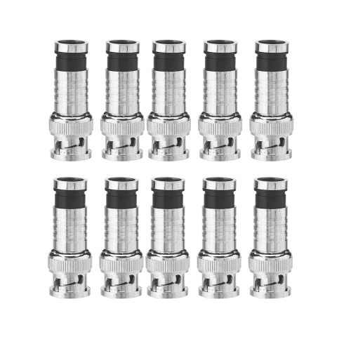 

10 pcs BNC Compression Connector for Coax RG59 Cable CCTV Cameras