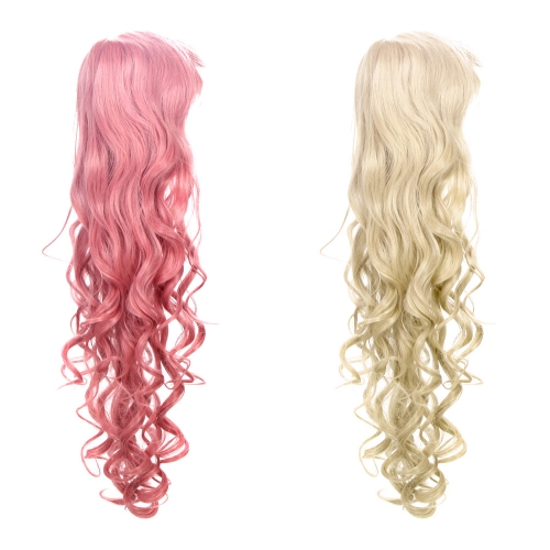 

80cm Fashion Long Wave Cosplay Wig Women's Curly Wavy Hair Anime Wig Light Golden