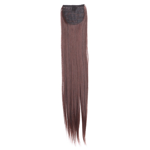 

Fashion Women 5Clips Clip in Long Straight Ponytail Hairpiece Slice Synthetic Wig 24" 60cm