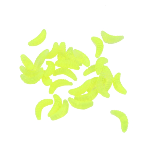 100Pcs 2cm 0.5g Artificial Soft Fishing Lures Lifelike Simulation Worm Maggot Grub Shape Baits Fishy Smell