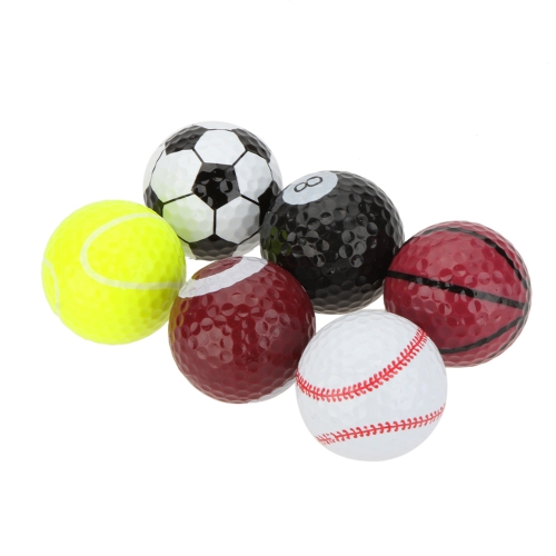 6pcs Sports Creative Golf Balls Novel Double Ball Two Piece Ball