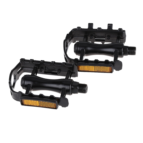 Pair of Bike Bicycle BMX MTB Pedals Flat Platforms Slip-resistant Aluminum Alloy Ball Bearing Light Reflector