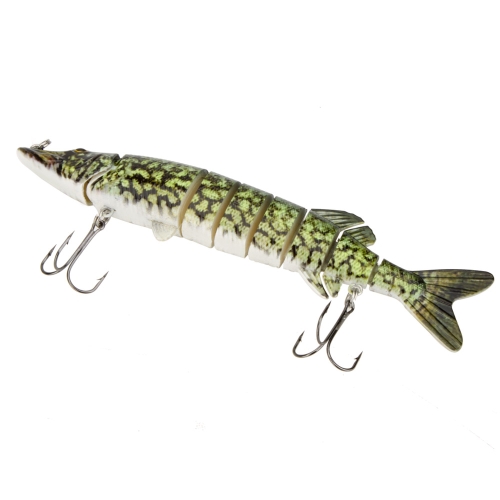 

8" / 20cm 66g Lifelike Multi-jointed 8-segement Pike Muskie Fishing Lure Swimbait Crankbait Hard Bait Fish Treble Hook Tackle