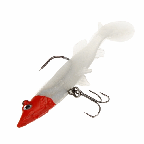 4pcs 8cm 7g Doux Leurres de Pêche à Long T Tail Appâts Transparent avec Sharp Hameçon Triple