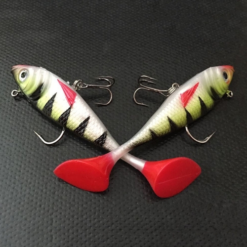 

2Pcs 11cm 19g Soft Lead Fishing Lures T Tail Baits Treble Hook