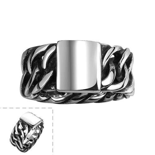 Punk Style Chain Design Vintage Men's Ring