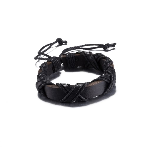

Vintage Fashion Cross Strap Leather Wristband Unisex Bracelet