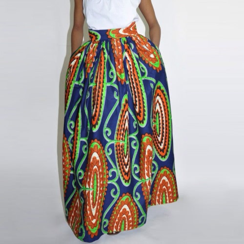 

Bohemian Pleated High Waist A Line Maxi Flare Skirt