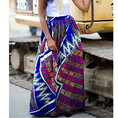 

Bohemian Pleated High Waist A Line Maxi Flare Skirt